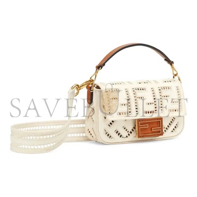 FENDI BAGUETTE FF HOLLOW EMBROIDERY MINI SHOULDER CROSSBODY BAG 8BS017AF2VF1DSV (21*10*5cm)