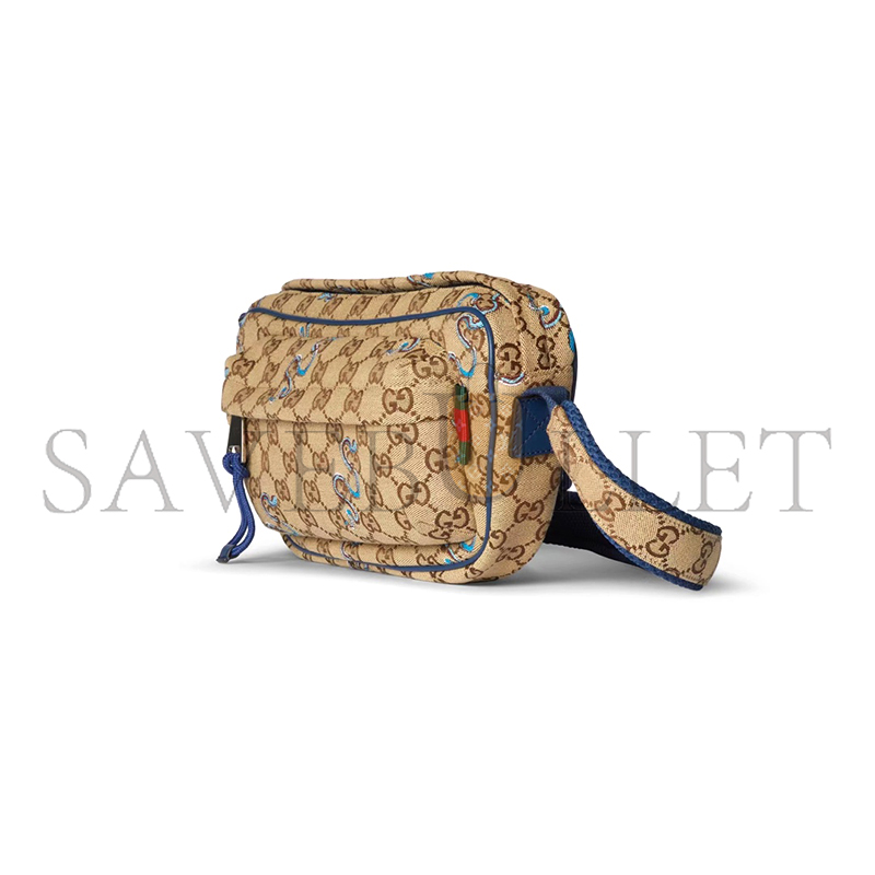 GUCCI SMALL EMBROIDERED SNAKE CROSSBODY BAG 802096FAD848774 (34*15*10cm)