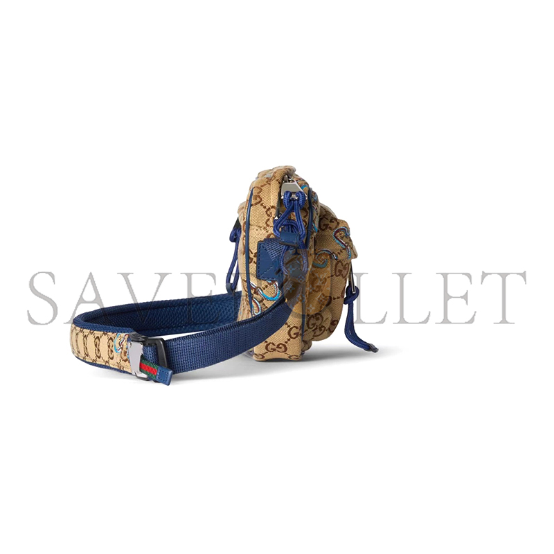 GUCCI SMALL EMBROIDERED SNAKE CROSSBODY BAG 802096FAD848774 (34*15*10cm)