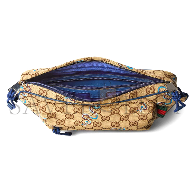 GUCCI SMALL EMBROIDERED SNAKE CROSSBODY BAG 802096FAD848774 (34*15*10cm)