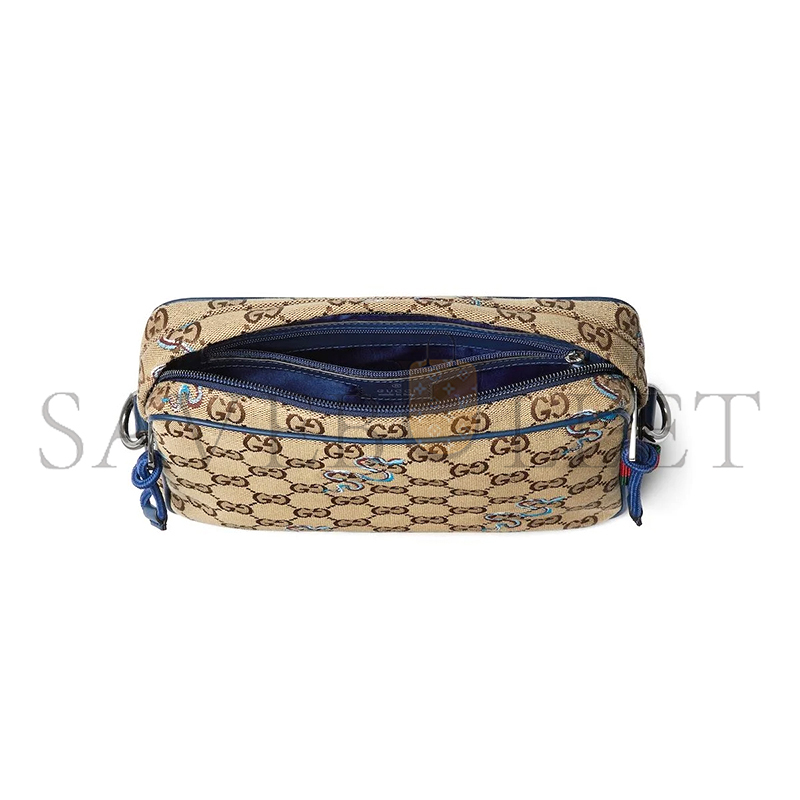 GUCCI SMALL EMBROIDERED SNAKE CROSSBODY BAG 817771FAD838853 (23*16*4.5cm)