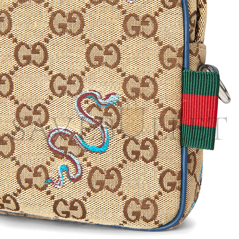 GUCCI SMALL EMBROIDERED SNAKE CROSSBODY BAG 817771FAD838853 (23*16*4.5cm)
