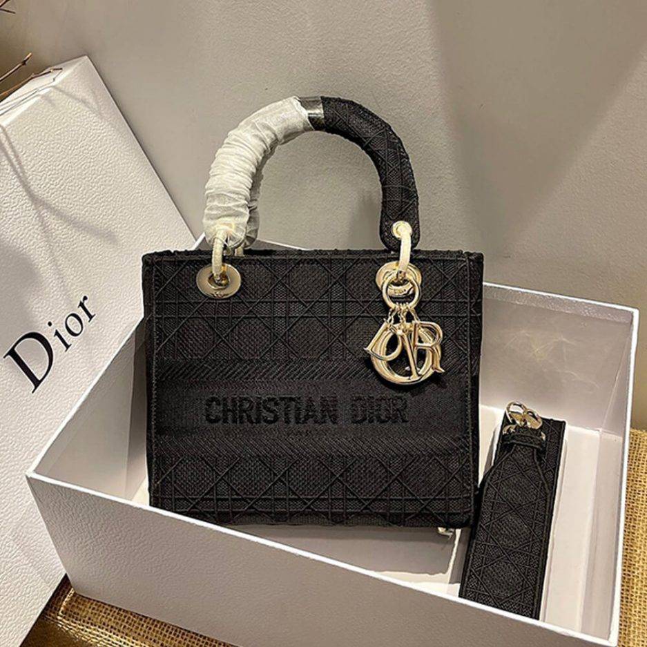 DIOR MEDIUM LADY D-LITE BAG M0565OREY_M989 (24cm*20cm*11cm)