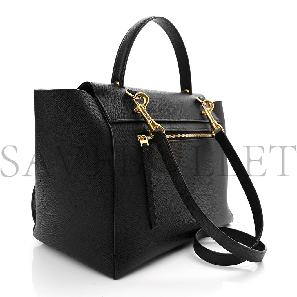 CELINE GRAINED CALFSKIN MINI BELT BAG BLACK (28*23*17cm)