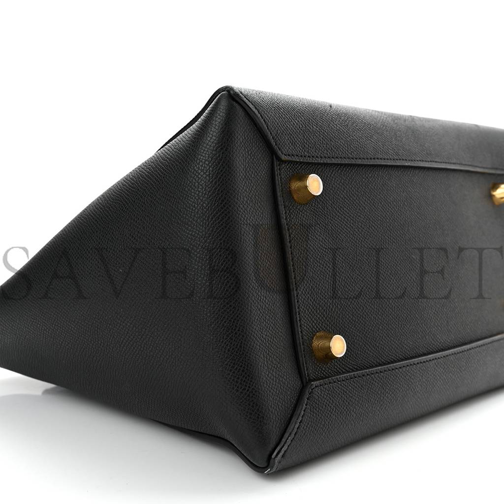 CELINE GRAINED CALFSKIN MINI BELT BAG BLACK (28*23*17cm)