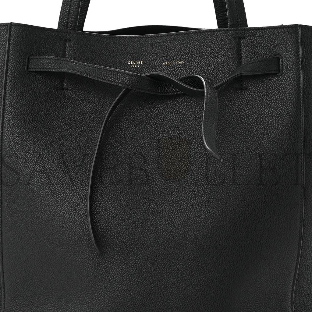 CELINE SOFT GRAINED CALFSKIN SMALL BELT CABAS PHANTOM BLACK (29*27*17cm)