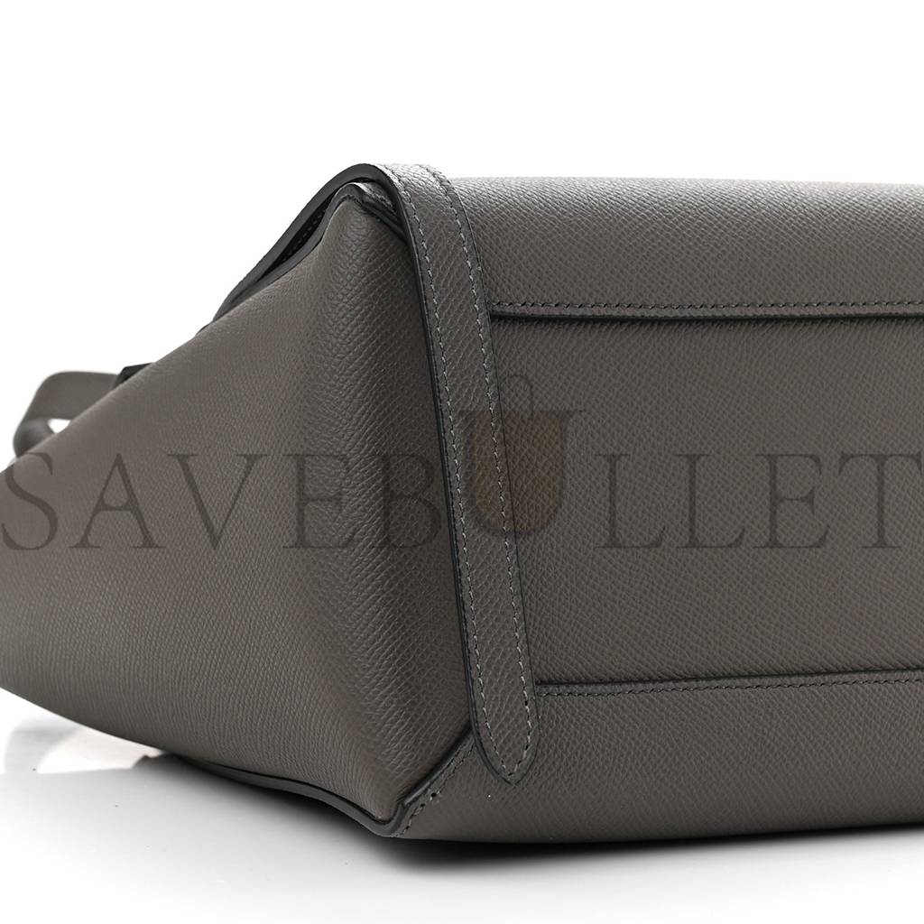 CELINE BABY GRAINED CALFSKIN MICRO BELT BAG GREY (24*21*14cm)