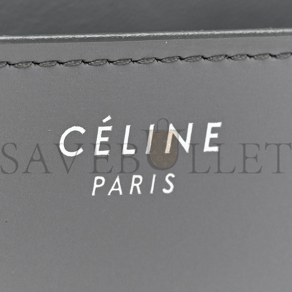 CELINE BOX CALFSKIN MEDIUM CLASSIC BOX FLAP BAG ZINC (23*18*6cm)