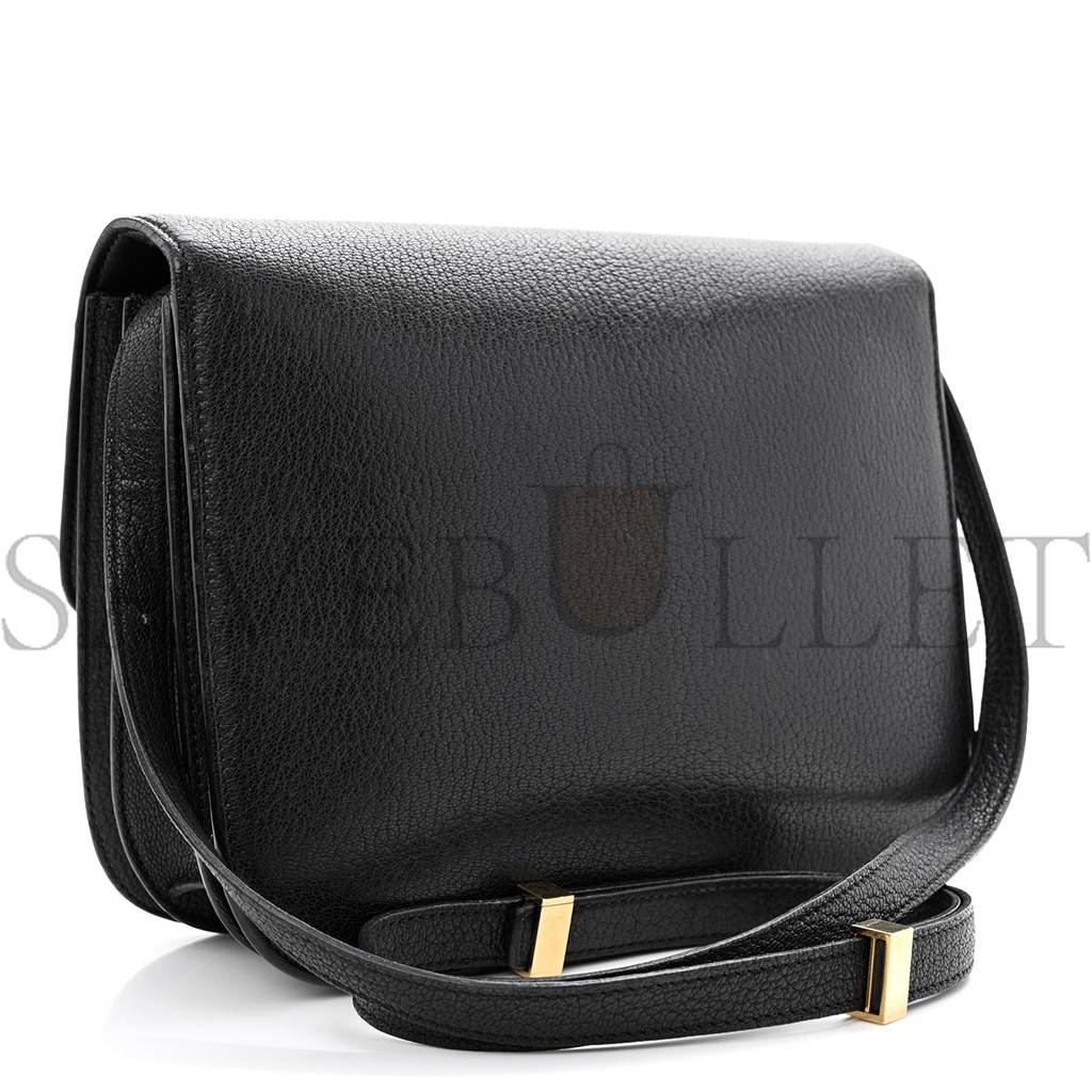 CELINE LIEGE CALFSKIN MEDIUM CLASSIC BOX FLAP BAG BLACK (24*18*7cm)