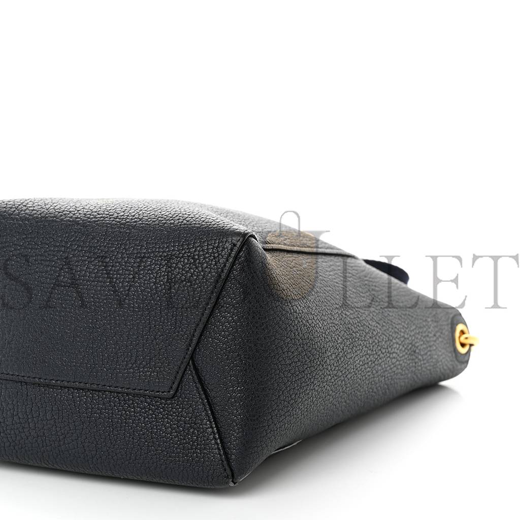 CELINE SOFT GRAINED CALFSKIN SMALL SANGLE BUCKET BAG NAVY BLUE (25*18*11cm)