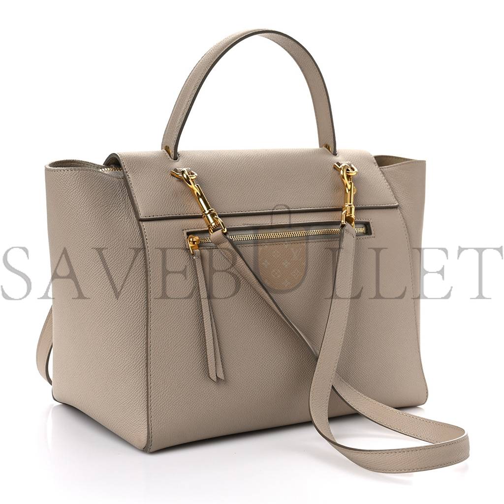 CELINE GRAINED CALFSKIN MINI BELT BAG LIGHT TAUPE (27*23*17cm)