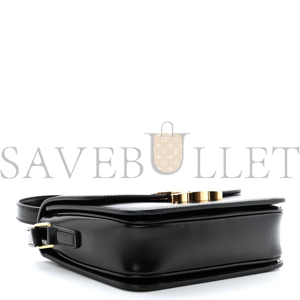 CELINE SHINY CALFSKIN TEEN TRIOMPHE BLACK (18*13*8cm)