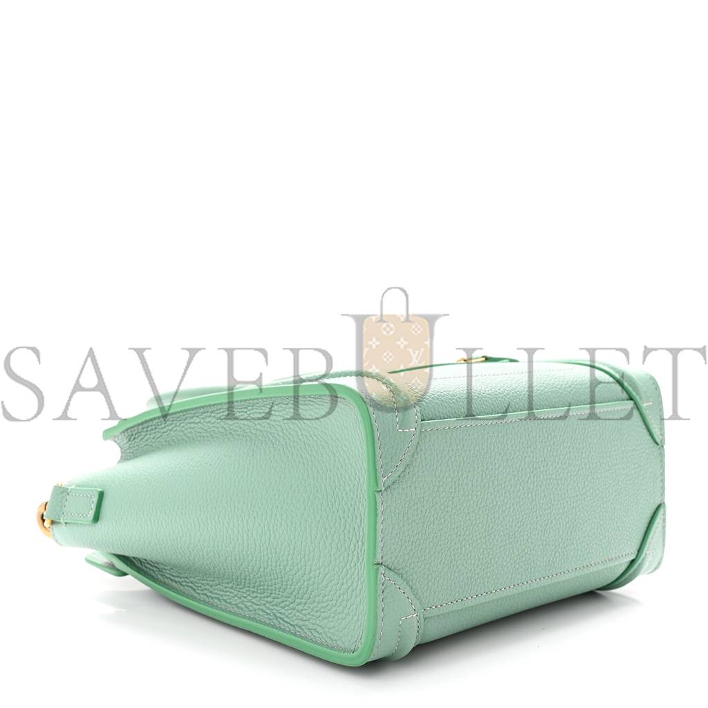 CELINE DRUMMED CALFSKIN NANO LUGGAGE CELADON (21*20*10cm)