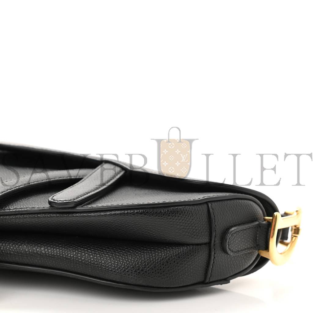 DIOR GRAINED CALFSKIN MINI SADDLE BAG BLACK (18*16*5.1cm)